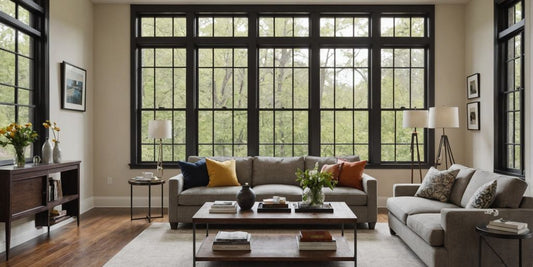 Living room with polished hardwood floors