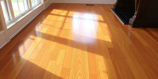 Glossy hardwood floor with polyurethane finish