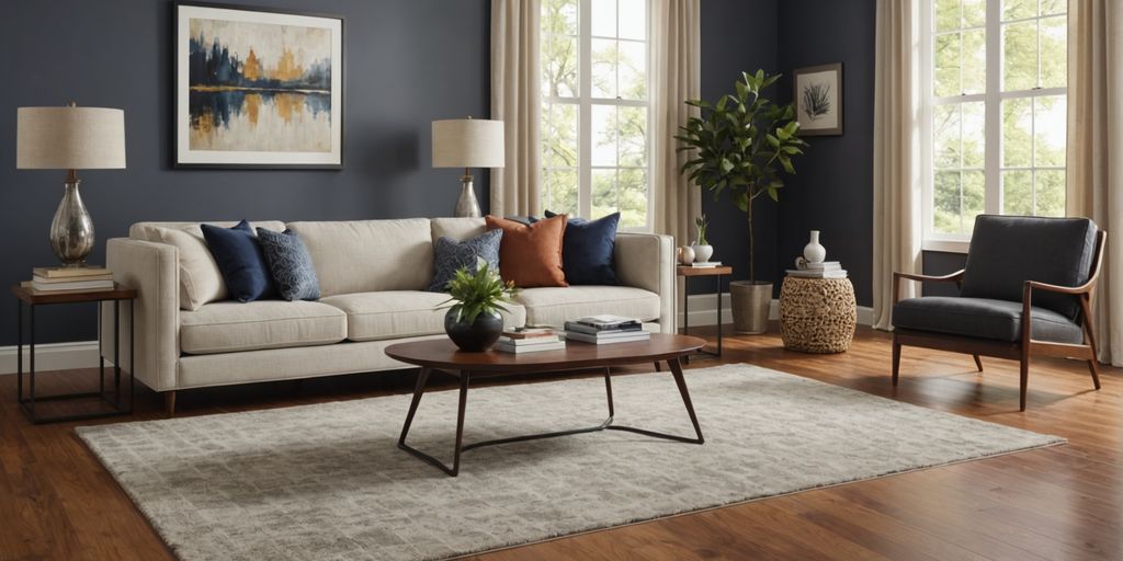 Cozy living room with hardwood flooring