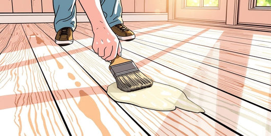 Applying clear coat on wooden floor