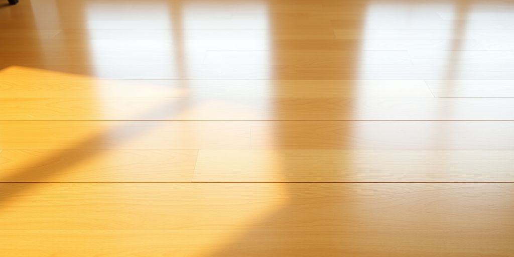 Polished wooden floor with a shiny finish