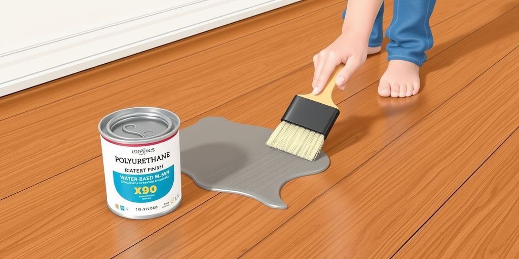 Applying water-based polyurethane on wooden floor