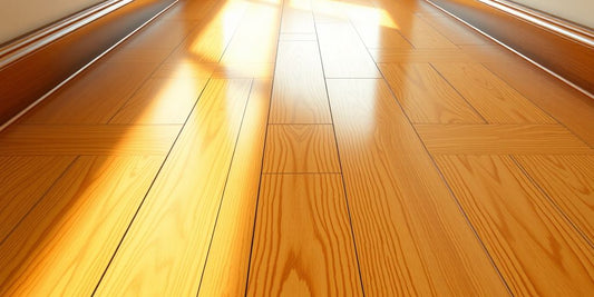 Shiny, well-sealed wooden floor